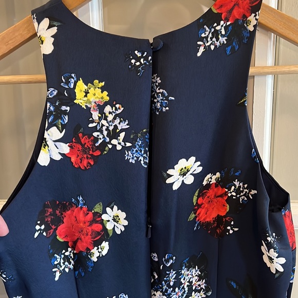 Banana Republic Navy Floral Dress Size 0 Petite - Picture 3 of 7